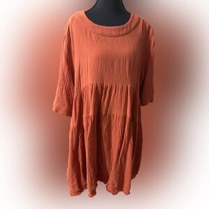 Newbury Kustom Rust Orange Tunic Dress Size Medium
